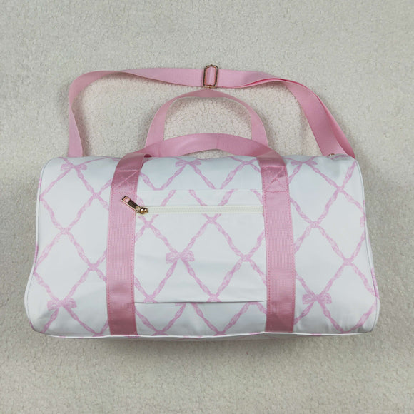 Bow Pattern White Gym Bag