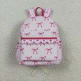 Bow Pattern Dots Ruffles Pink Backpack