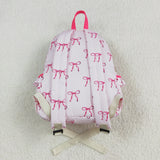 Bow Pattern Dots Ruffles Pink Backpack