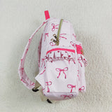 Bow Pattern Dots Ruffles Pink Backpack