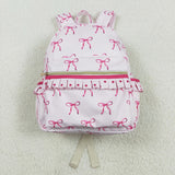 Bow Pattern Dots Ruffles Pink Backpack