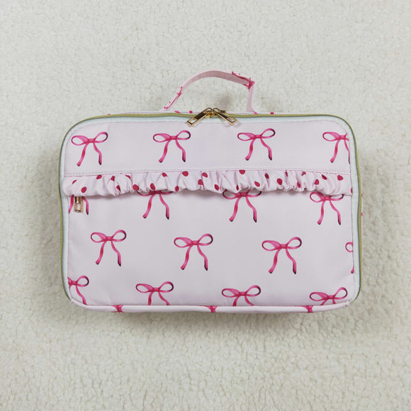 Bow Pattern Pink Lunch Bag