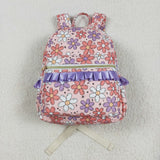 Floral Purple Ruffles Pink Backpack
