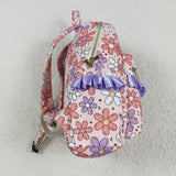 Floral Purple Ruffles Pink Backpack