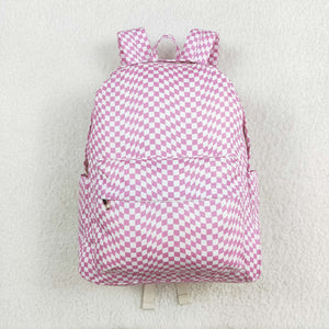 Irregular Pink Plaid Backpack