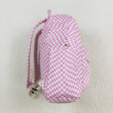 Irregular Pink Plaid Backpack