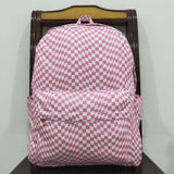 Irregular Pink Plaid Backpack