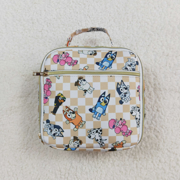 Cartoon Dogs Plaid Lunch Bag