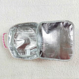 Pink White Plaid Insulated Lunch Bag