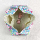 Blue Floral Pink Ruffles White Gym Bag