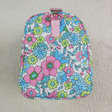 Blue Floral Pink Ruffles White Gym Bag