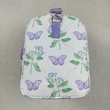 Butterfly Hydrangea Floral Leaves Purple Ruffles White Gym Bag
