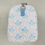 Hydrangea Floral Pink Bow Pattern Blue Ruffles White Gym Bag