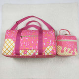 Waffle Ice Cream Hot Pink Lunch Bag