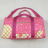 Waffle Ice Cream Hot Pink Gym Bag