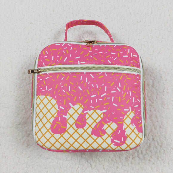 Waffle Ice Cream Hot Pink Lunch Bag