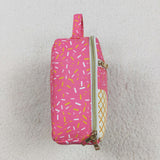 Waffle Ice Cream Hot Pink Lunch Bag