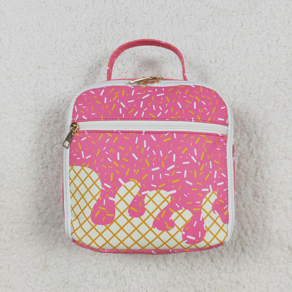 Waffle Ice Cream Hot Pink Lunch Bag
