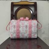 Cartoon Pink Bow Pattern White Gym Bag