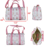 Cartoon Pink Bow Pattern White Gym Bag