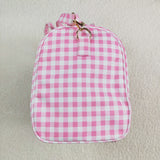 Pink White Plaid Ruffles Gym Bag