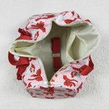 Santa Bow Pattern Pink Red Christmas Gym Bag