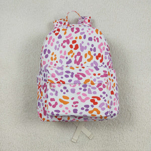 Purple Leopard Print White Backpack