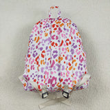 Purple Leopard Print White Backpack