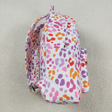 Purple Leopard Print White Backpack
