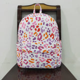Purple Leopard Print White Backpack