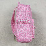 Bow Pattern Plaid Ruffles Pink Backpack