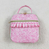 Bow Pattern Plaid Ruffles Pink Lunch Bag