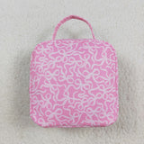 Bow Pattern Plaid Ruffles Pink Lunch Bag