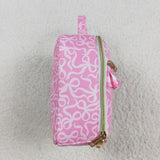 Bow Pattern Plaid Ruffles Pink Lunch Bag