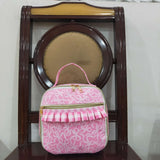 Bow Pattern Plaid Ruffles Pink Lunch Bag