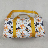 Bow Pattern Stars Golden Black White Halloween Gym Bag