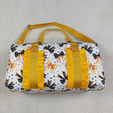 Bow Pattern Stars Golden Black White Halloween Gym Bag