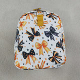 Bow Pattern Stars Golden Black White Halloween Gym Bag