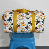 Bow Pattern Stars Golden Black White Halloween Gym Bag
