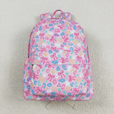 Bow Pattern Leopard Print Pink Backpack