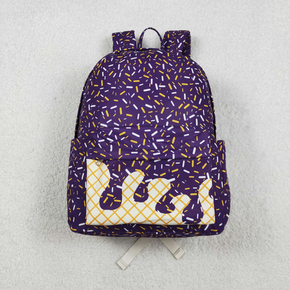 Waffle Ice Cream Purple Backpack