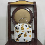 Go Team Football Golden Black White Insulated Lunch Bag