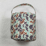 Bunny Bluish Brown Camo Kids Easter Bucket Bag