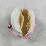 02-Light Pink Bow Pattern Plaid Ruffles Backpack
