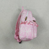 02-Light Pink Bow Pattern Plaid Ruffles Backpack