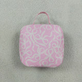 02-Light Pink Bow Pattern Plaid Ruffles Lunch Bag