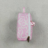 02-Light Pink Bow Pattern Plaid Ruffles Lunch Bag