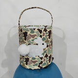 Bunny Green Camo Kids Easter Bucket Bag