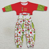 Cartoon White Jumpsuit Red Girls Christmas Outfits