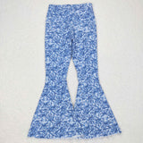 Floral Blue Adult Jeans Pants